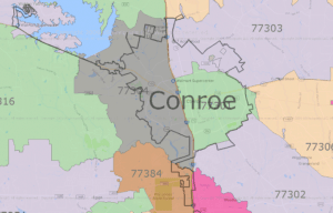 Conroe Zip Code Map The Woodlands Zip Code Maps | Ameritex Houston Movers