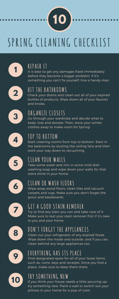 spring cleaning tips infographic