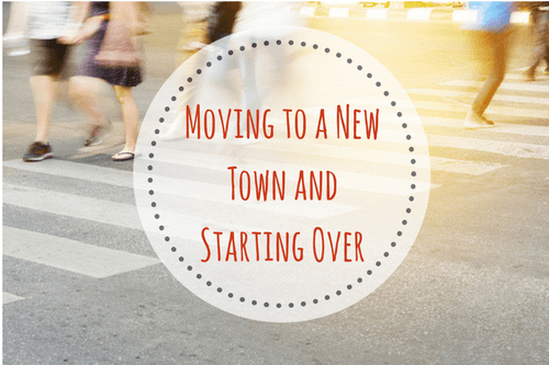 moving to a new town and starting over busy sidewalk scene